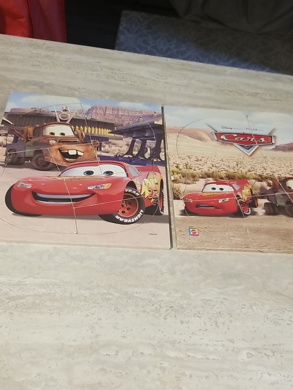 Mattel Cars Red Lightning McQueen And Matar Puzzles As Is